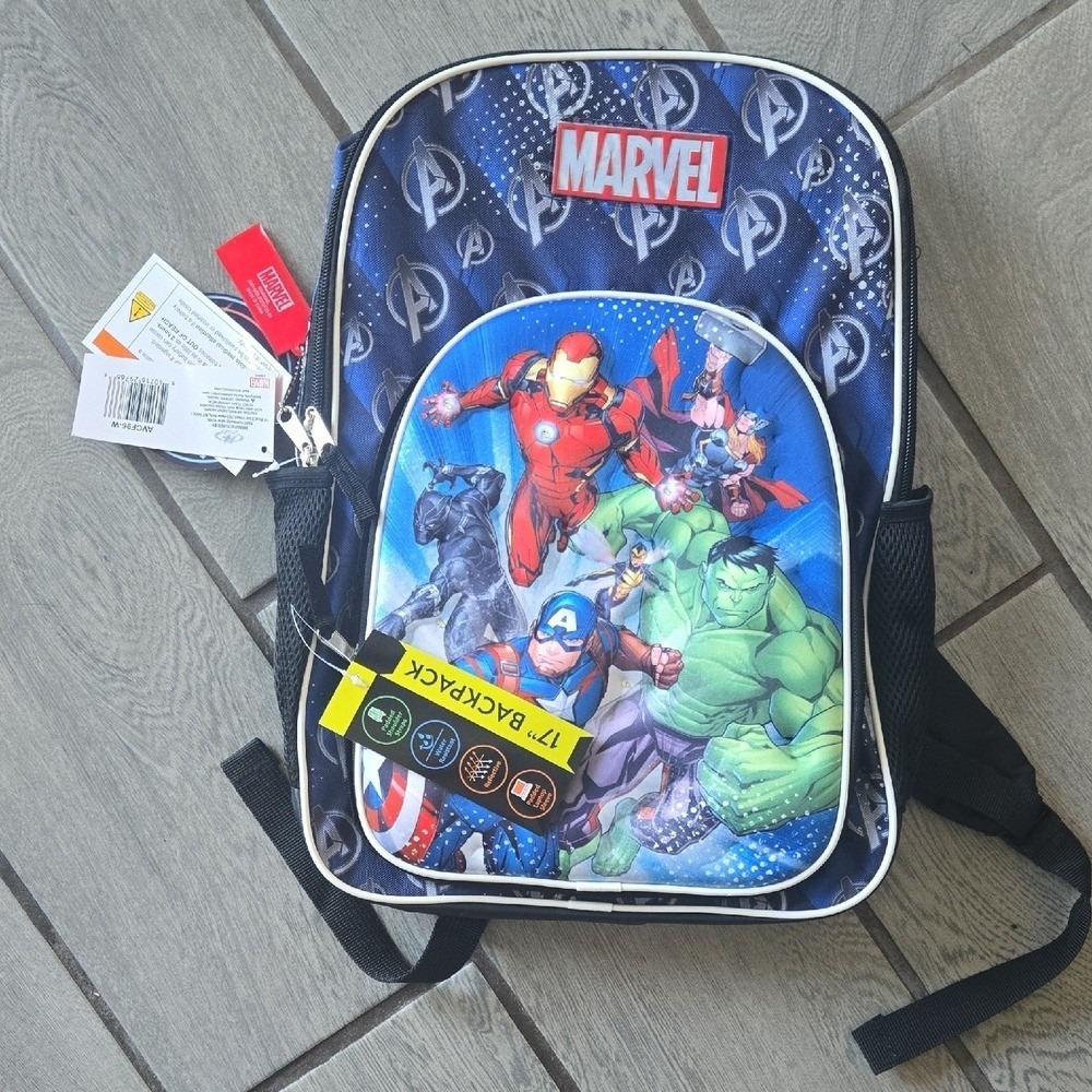 Marvel Avengers Backpack 17" NWT Iron Man Hulk Captain America